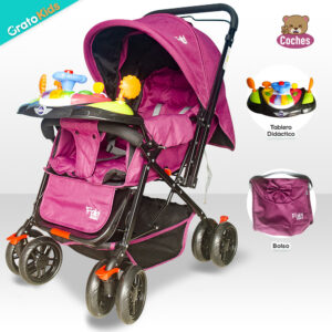 COCHE DE BEBE TOY ROSADO