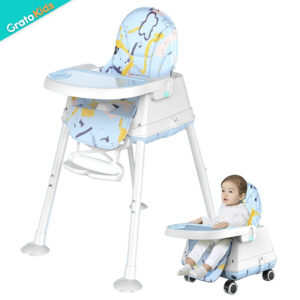 Silla de Comer Estampada Azul