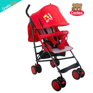 COCHE BASTON BEBEMIO 3 POCISIONES ROJO