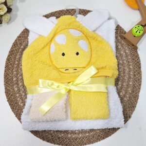 TOALLA C/CAPUCHA BLANCAC/AMARILLO