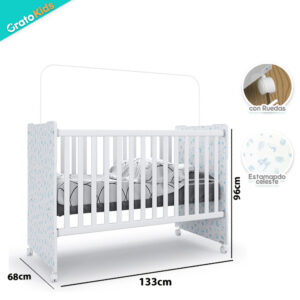 CUNA SIMPLES NEW BABY BLANCO AZUL