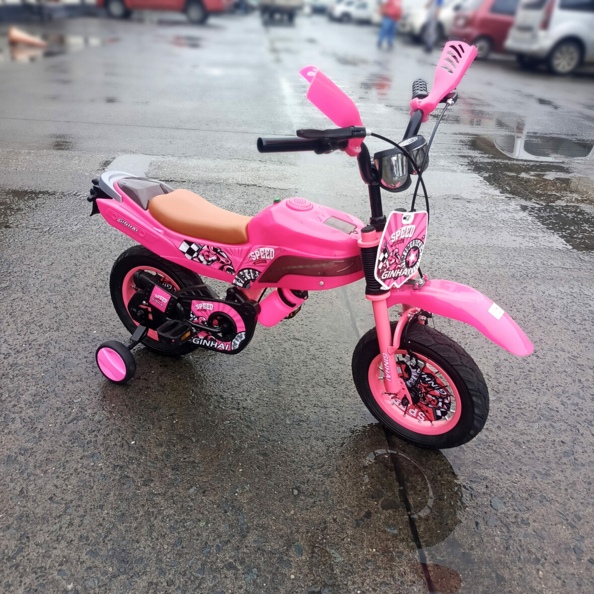 ARO 12 BICICLETA MOTO  ROSADO