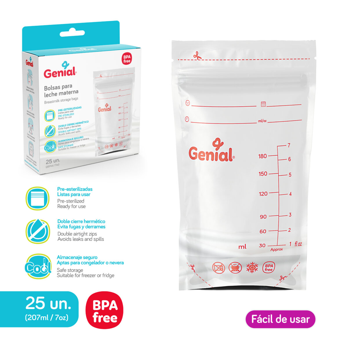 BOLSA PARA ALMACENAR LECHE MATERNA X25