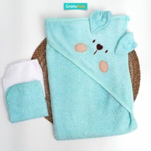 Toalla Verde con capucha Perrito