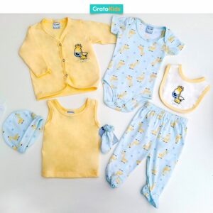 Ajuar 7pza con Body Jirafa R/N