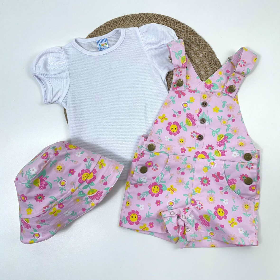 Overol+Blusa+Sombrero Florcita