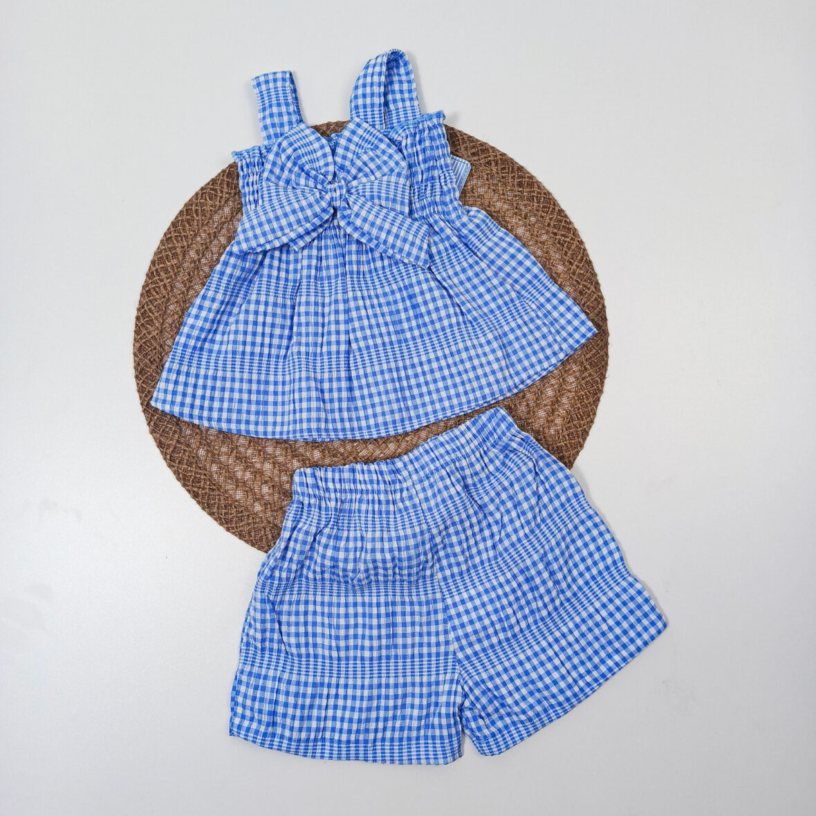 Conjunto blusa Cuadros Azul+Short