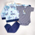 Set 3 pzas niño Dino Azul