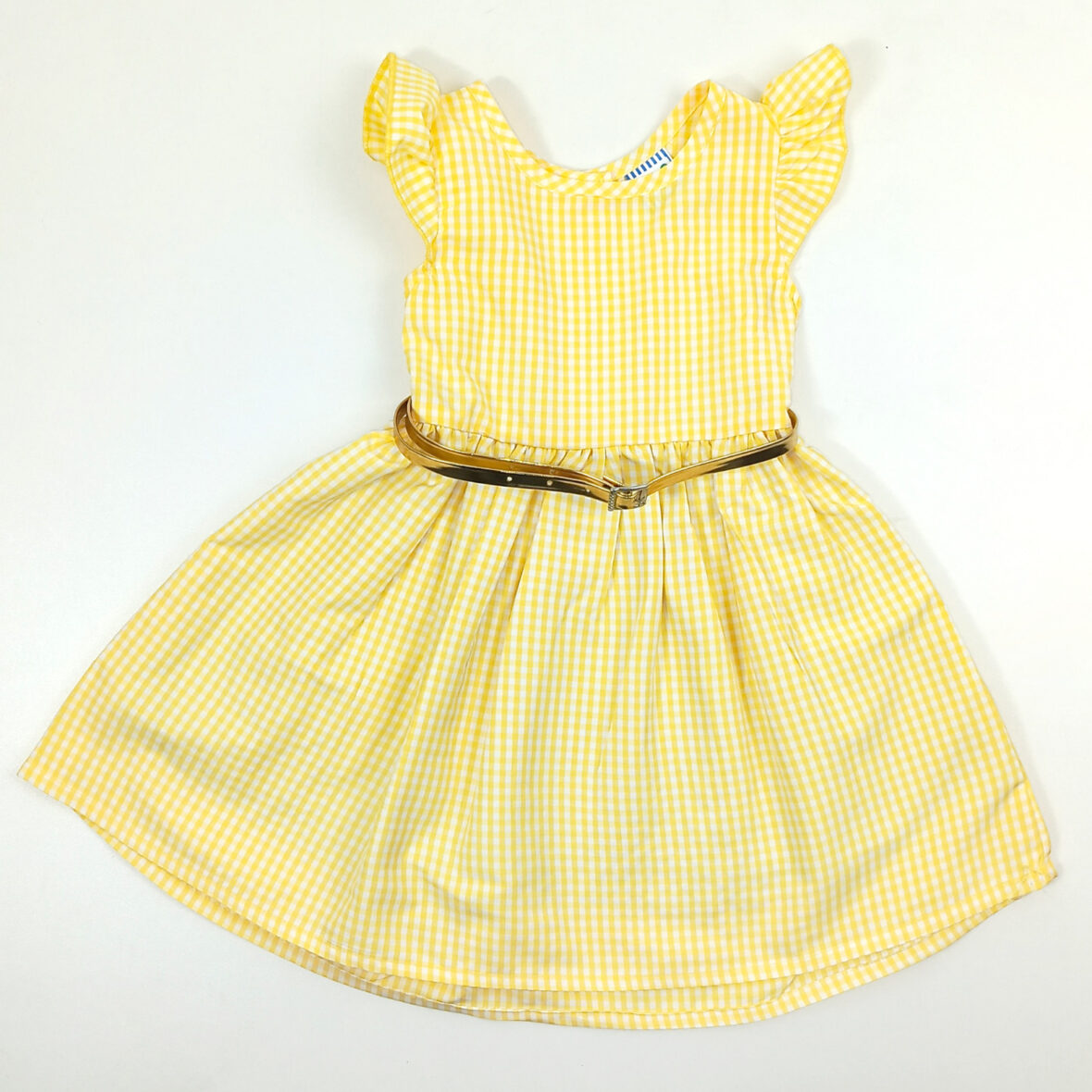 Vestido niña Cuadro Amarillo