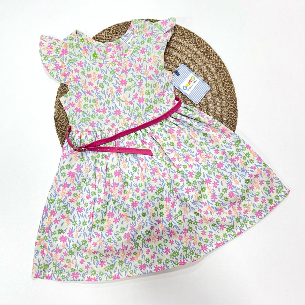 Vestido flores con cinturon