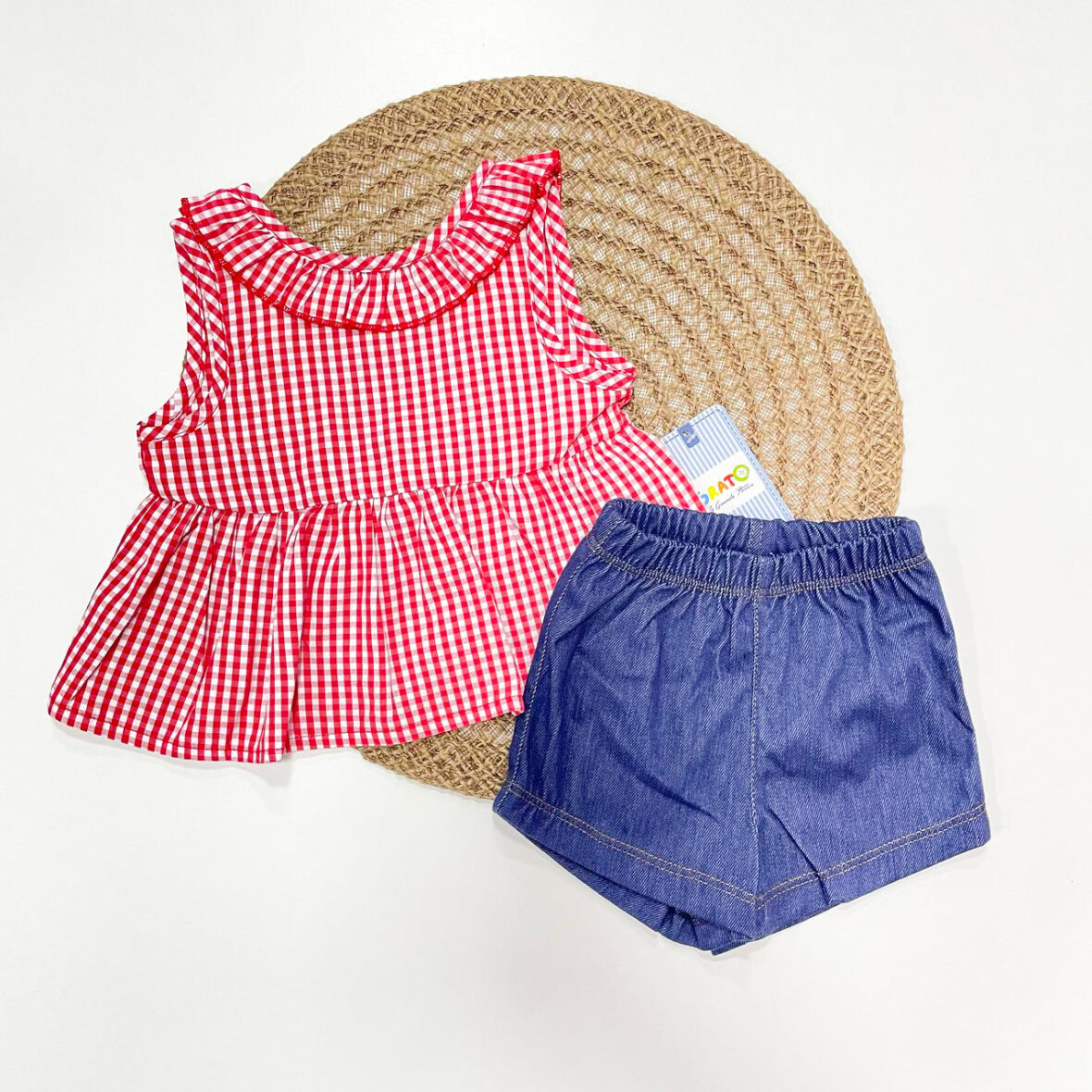 Conjunto blusas cuadros rojo