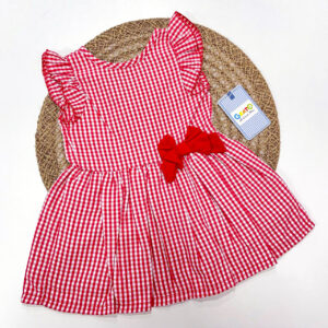 Vestido cuadros rosado