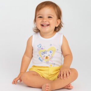 Conjunto niña cuadros amarillo T: 4-6-8