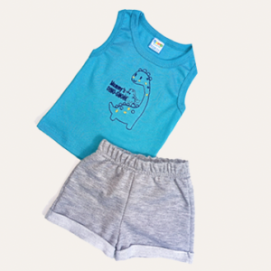Conjunto B.v.d+Short niño Verde T 3/6-6/9-9/12