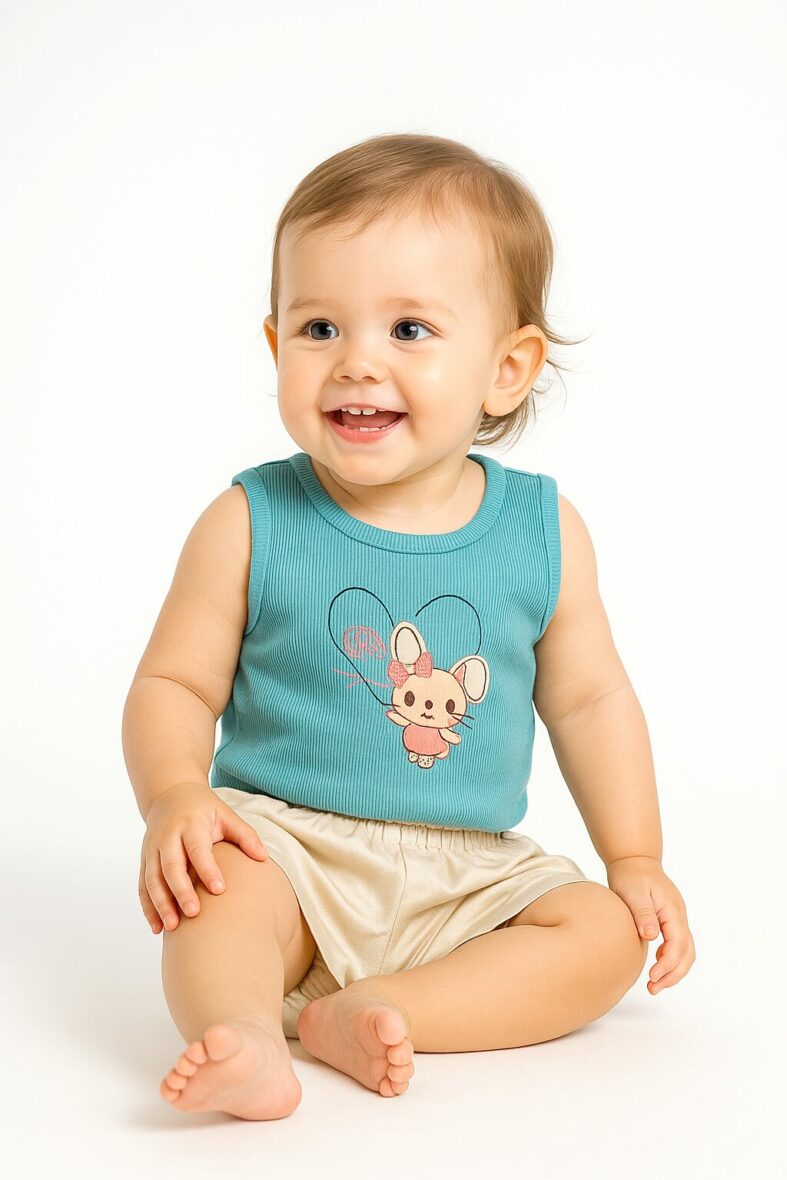 Conjunto niña T: 2-4-6-8 verde jade