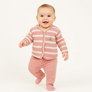 Ajuar 7pzas niña Mariposa Salmon