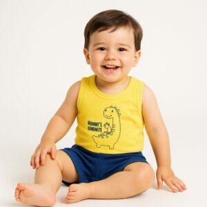 Conjunto B.v.d+Short niño Amarillo T 3/6-6/9-9/12