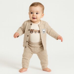 Set 3pzas Osito Chambra+Pantalon+Body