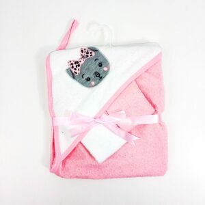 Toalla C/Capucha Rosada Gatita