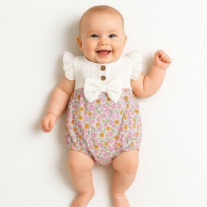 Enterizo corto niña floreado