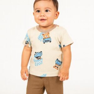 Conjunto camiseta+short Osito Cafe