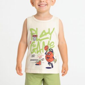 Conjunto niño beis-verde T: 4-6-8