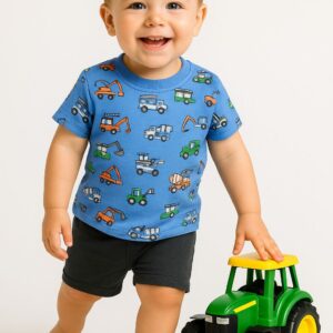 Conjunto Camisa+short+B.v.d Tractor T: 18-24-36