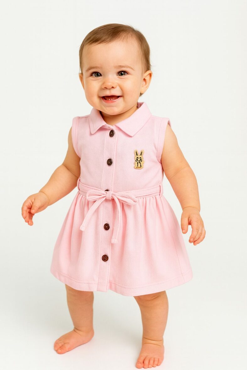 Vestido c/botones Rosado