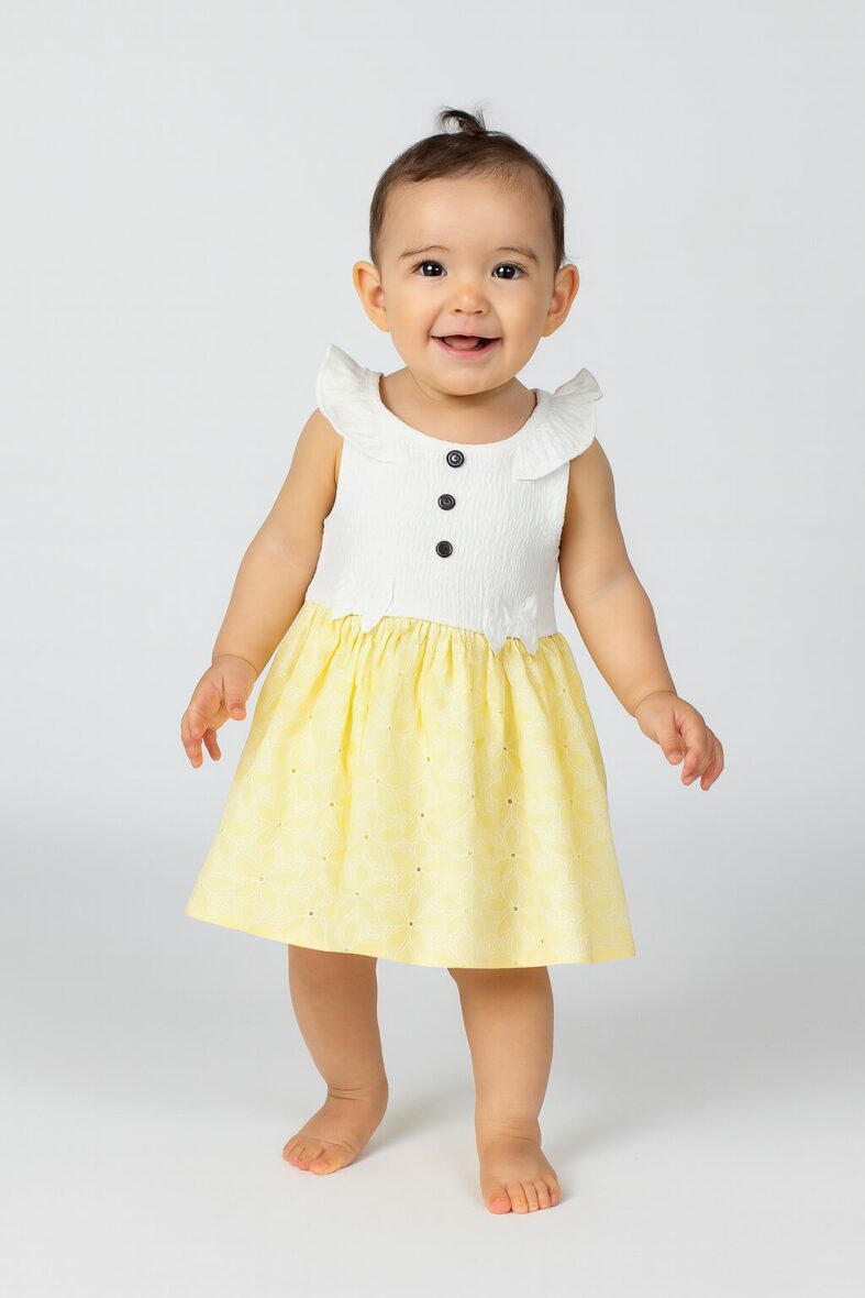 Vestido amarillo c/lazos