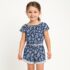Conjunto Azul flores t/algodon