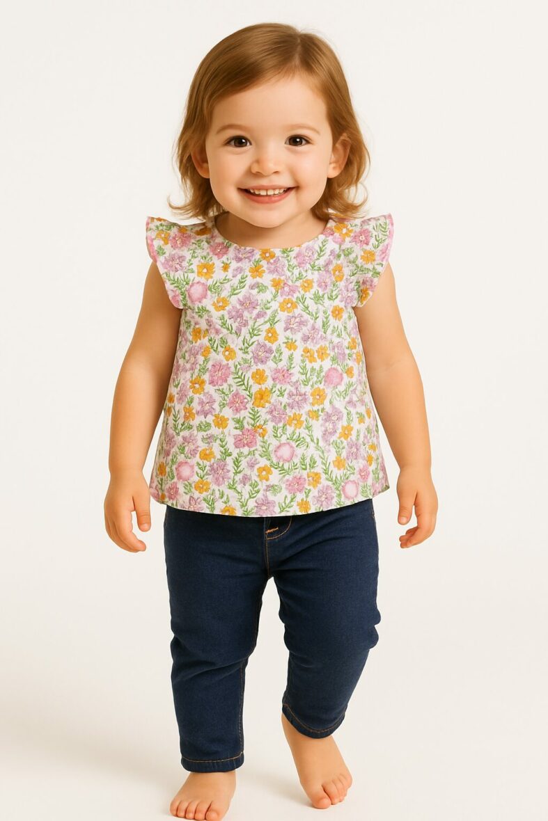 Conjunto  blusa floreada+licra