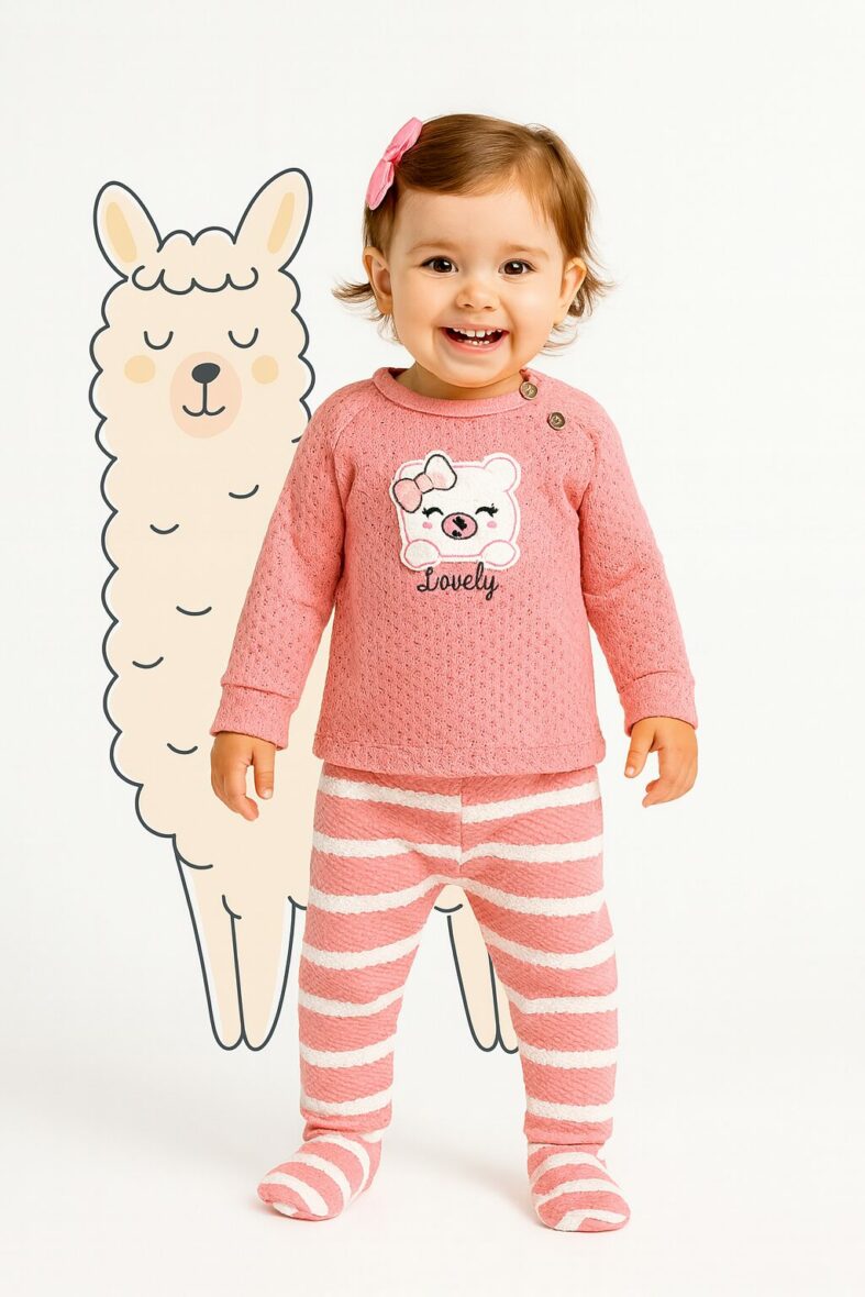 set 2pzas niña buzo+pantalon rayas