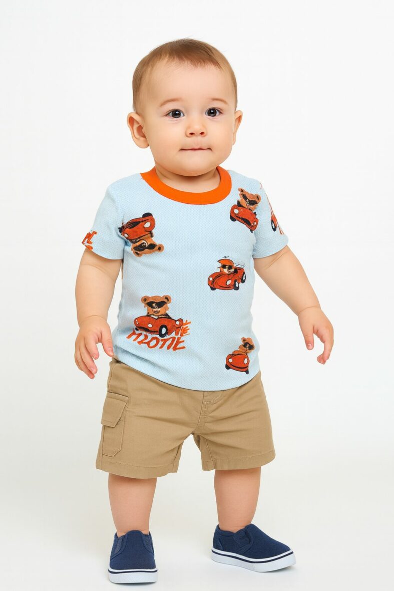 Conjunto camiseta+short Osito Celeste