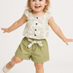 Conjunto blusa c/botones-short t/plana