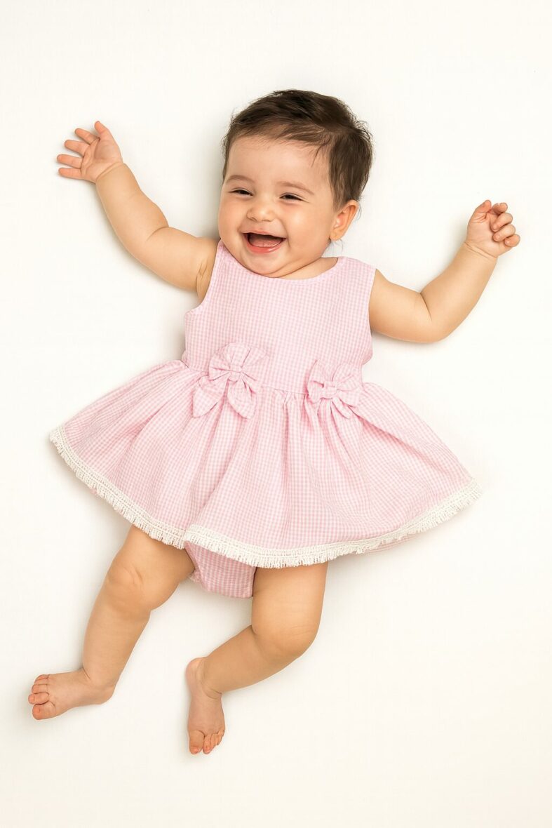 Body Vestido Cuadros Rosa