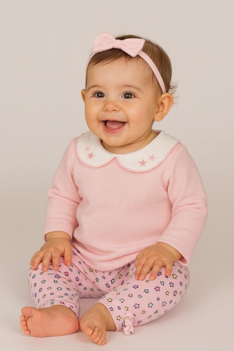 Set 3pzas Estrellita Abrigo+Licra+Body