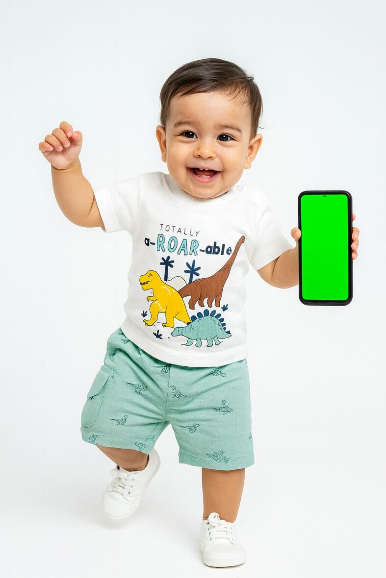 Conjunto camiseta+short Dino Verde