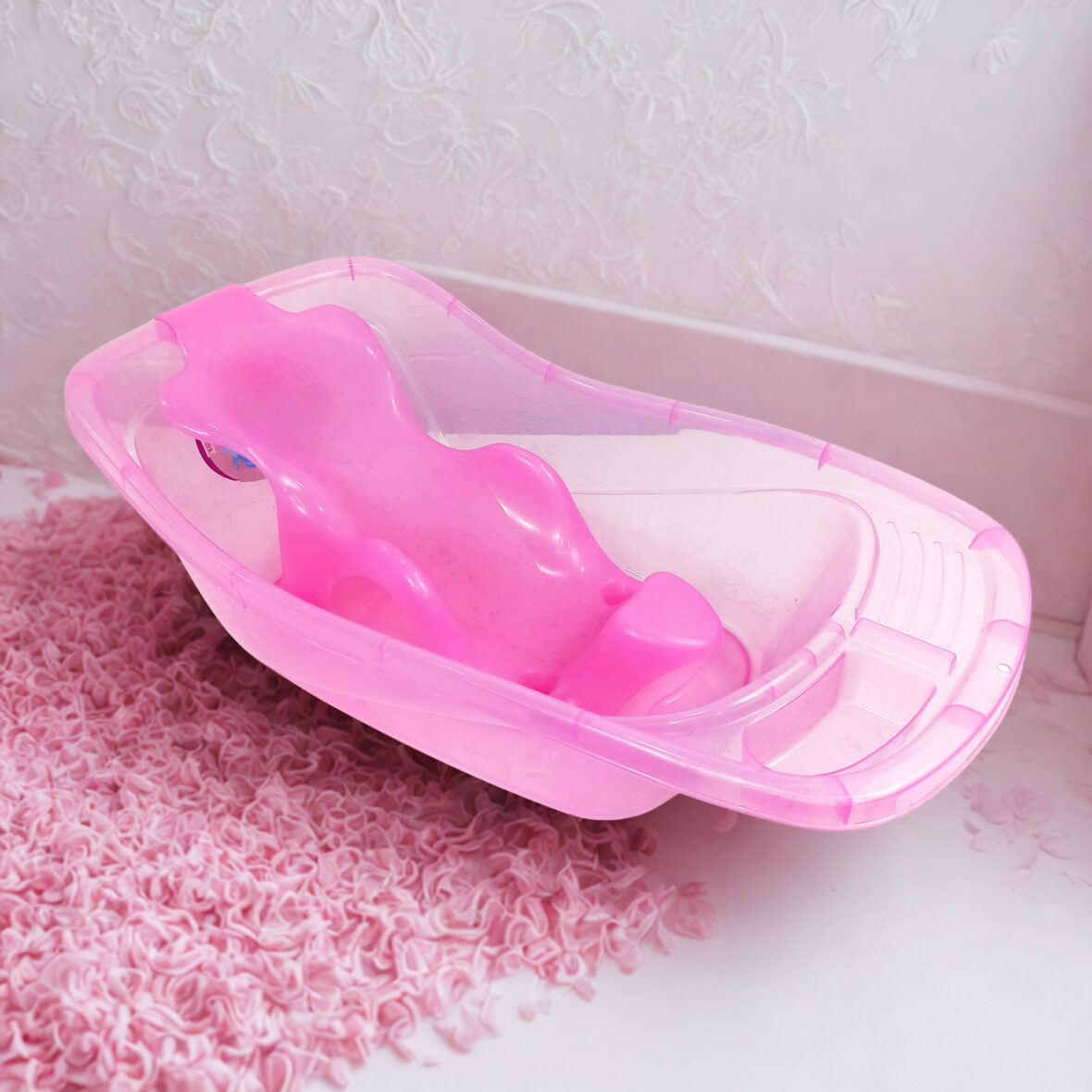Bañera c/soporte Rosado