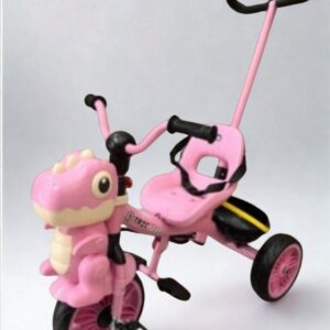 Triciclo Dino Rosado con Guiador