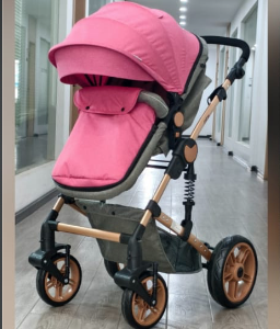 Coche Europeo + Portabebé Rosado