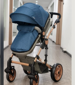 Coche Europeo + Portabebé Azul
