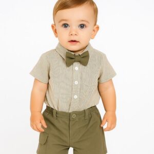 Body+short rayas Verde s/tirante